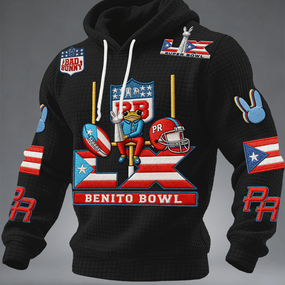 Benito Bowl Bad Bunny Hoodie Bad Bunny Halftime Show Hooded Sweatshirt Fan Gears