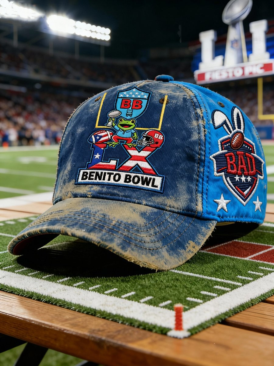 Benito Bowl Hat Bad Bunny Super Bowl Merch 2026 Game Day Cap Embroidered Him Gifts