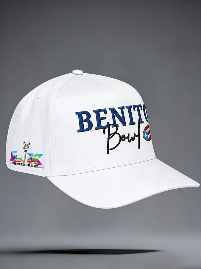 Benito Bowl Hat Bad Bunny Super Bowl Merch 2026 Puerto Rican Football Bad Bunny Hat Embroidered