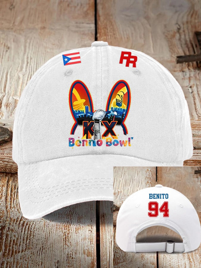 Benito Bowl Hat Bad Bunny Super Bowl Merch 2026 Puerto Rican Football Game Day Hat