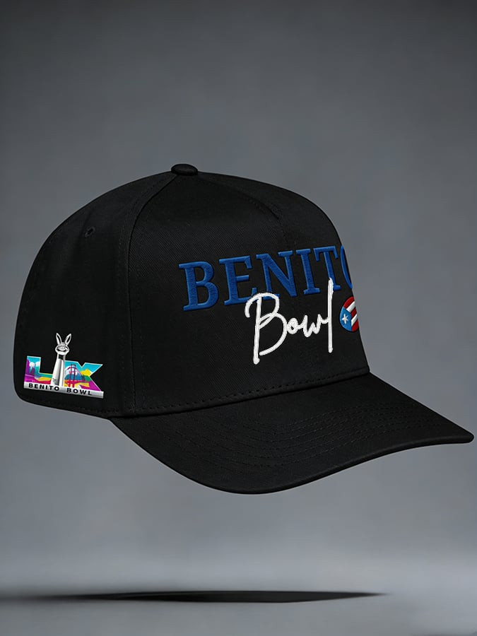 Benito Bowl Hat Embroidered Bad Bunny Super Bowl Merch 2026 Puerto Rican Football Fan Gifts