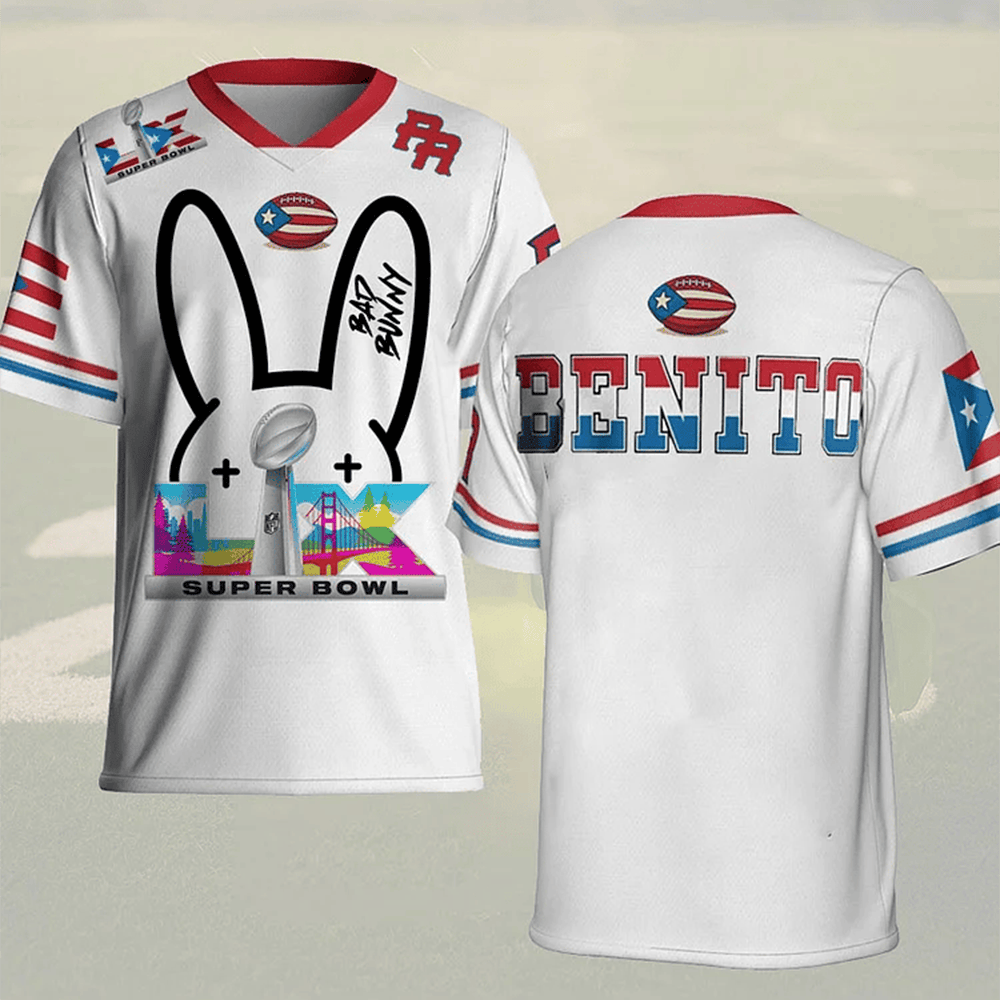 Benito Bowl Super Bowl Puerto Rico Jersey Bad Bunny Halftime Show Clothes Gift For Fans