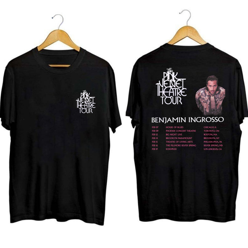 Benjamin Ingrosso Pink Velvet Theatre Tour Shirt Benjamin Ingrosso Merch Music Lovers Gifts