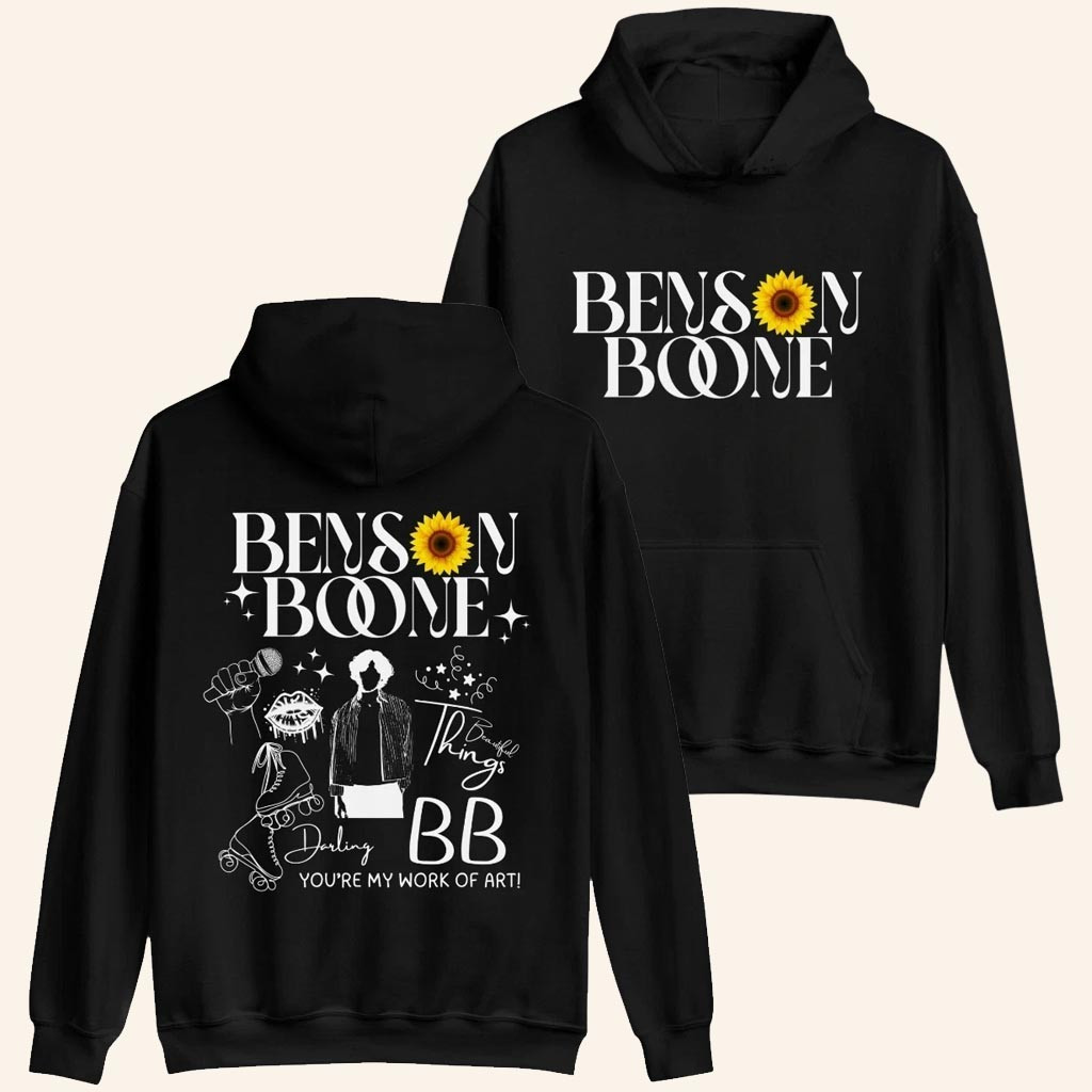 Benson Boone Merch Benson Boone Concert Lyrics Sunflower Hoodie Gifts For Music Fans