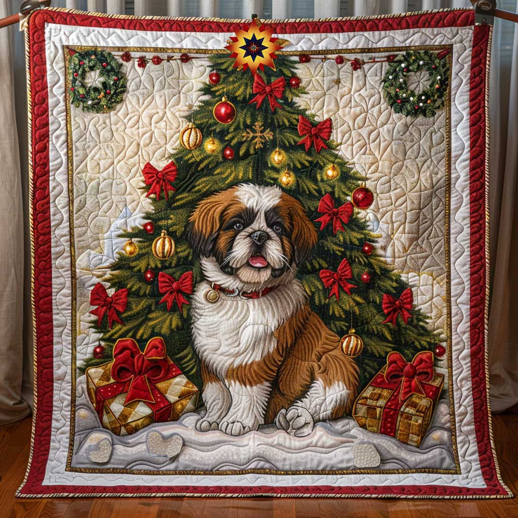 Bernard Christmas Gift Holiday Christmas Quilt Blanket Great Gifts For Dog Lovers