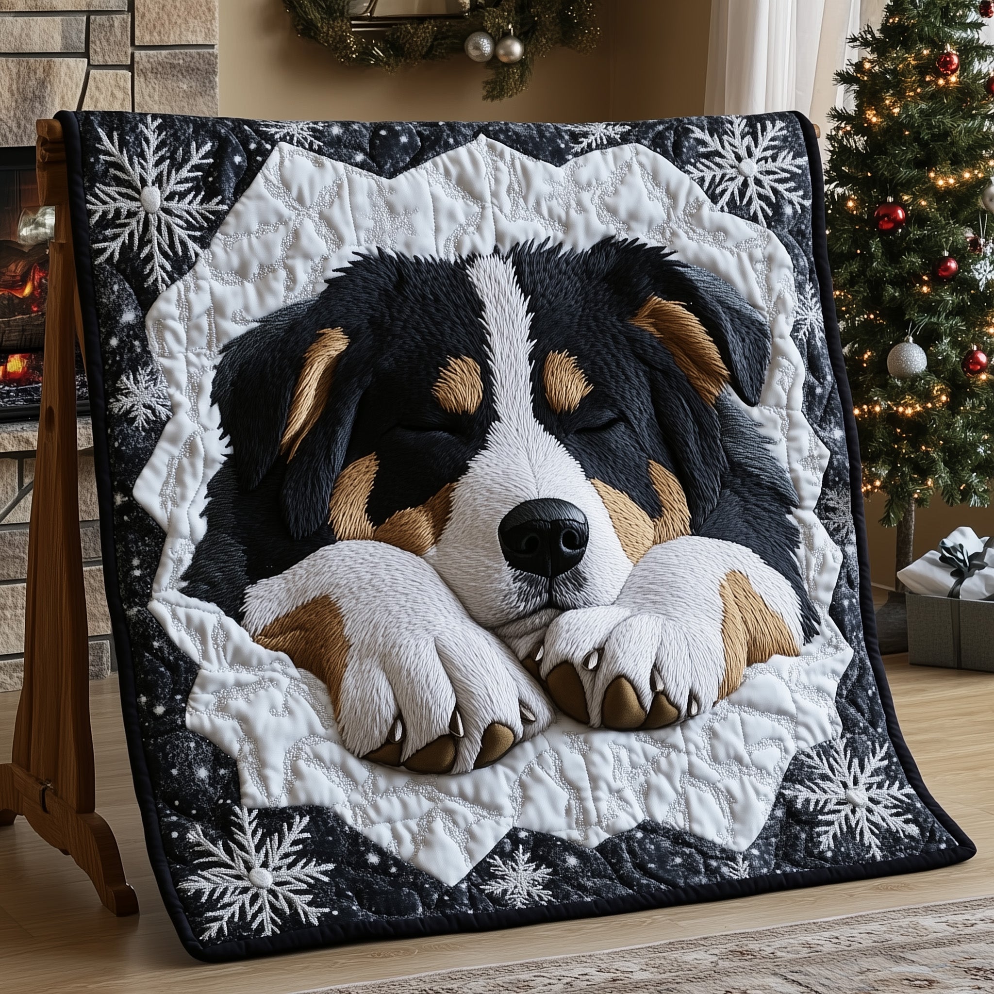 Berner Cozy Nap Quilted Blanket Plush Cover Perfect Gift For Bernese Mountain Dog Lovers