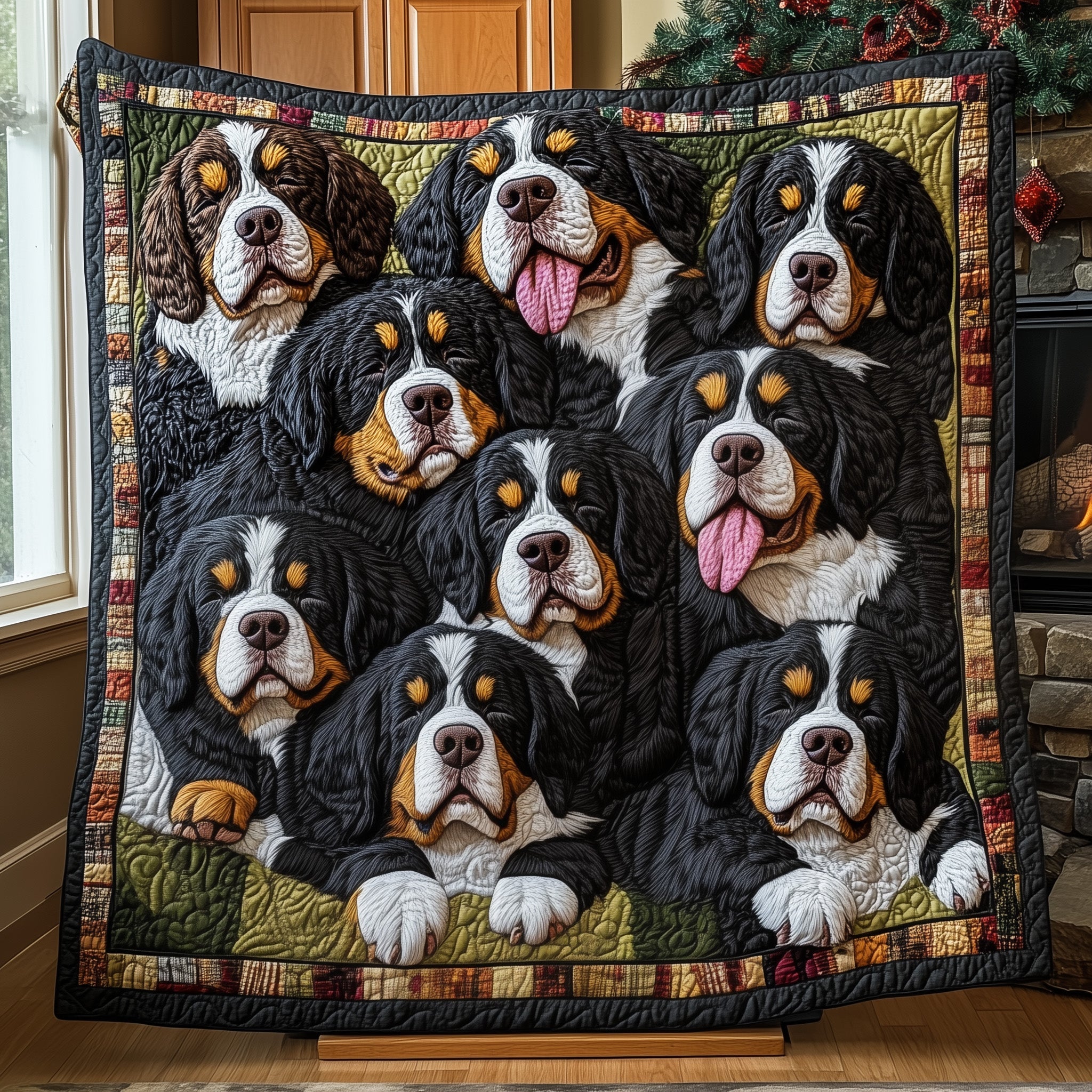 Berner Cozy Nap Quilted Blanket Soft For Pet Perfect Gift For Bernese Mountain Dog Lovers