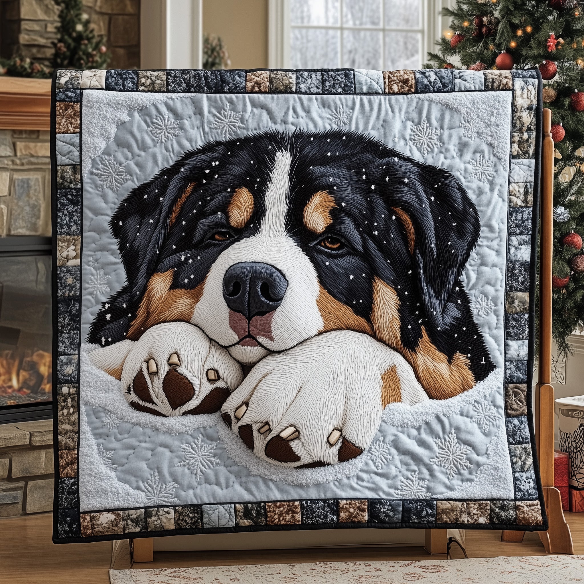 Berner Cozy Nap Quilted Blanket Ultra Soft Perfect Gift For Bernese Mountain Dog Lovers