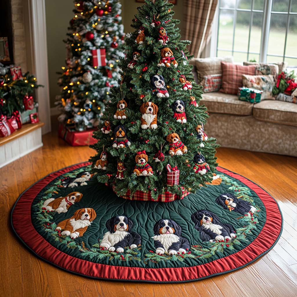 Bernese Christmas Quilted Christmas Tree Skirt Meaningful Christmas Gift to Warm the Heart