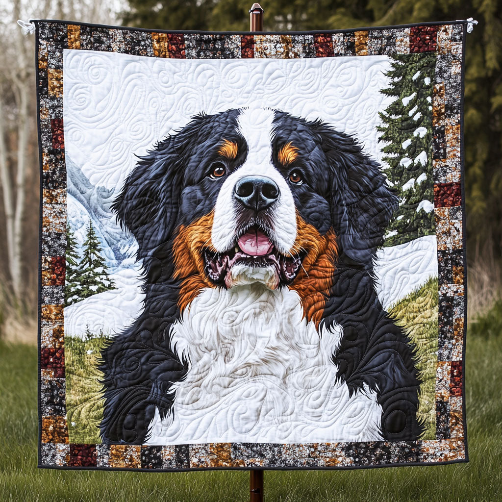 Bernese Mountain Adventure Quilted Blanket Gifts For Dog Lovers