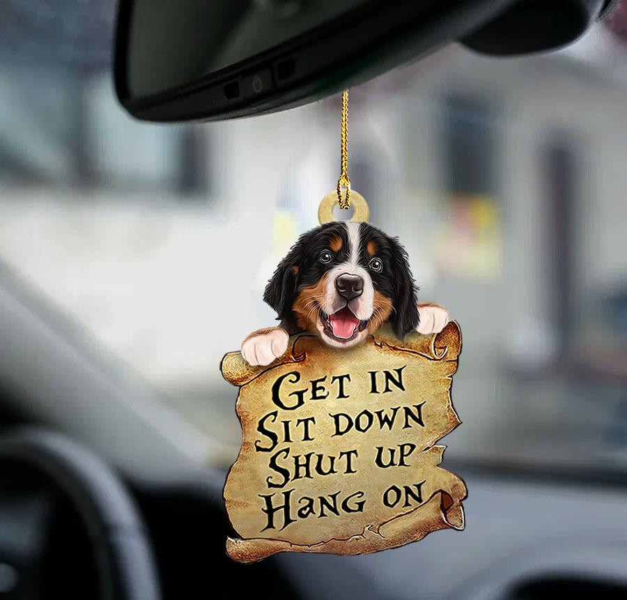 Bernese Mountain Dog get in dog moms two sided car ornament cute ornaments