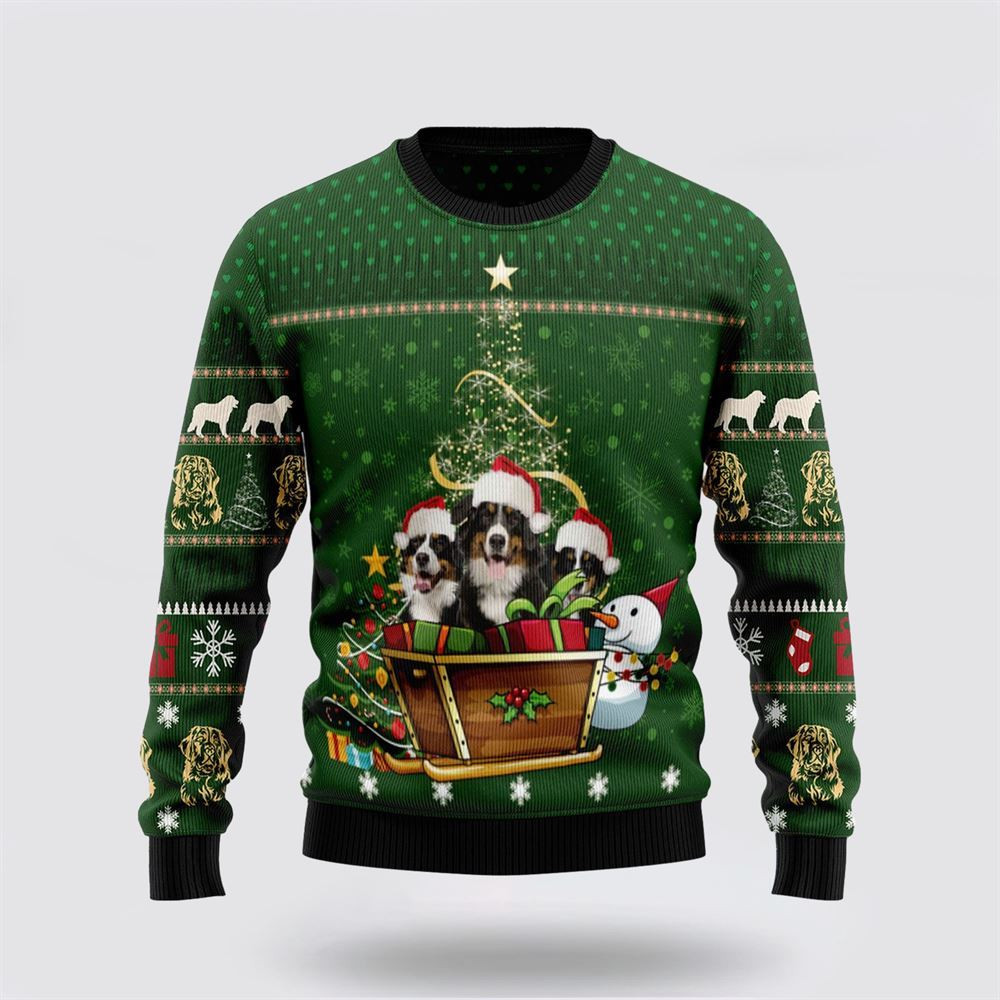 Bernese Mountain Dog Group Xmas Ugly Christmas Sweater Christmas Gift For Dog Love