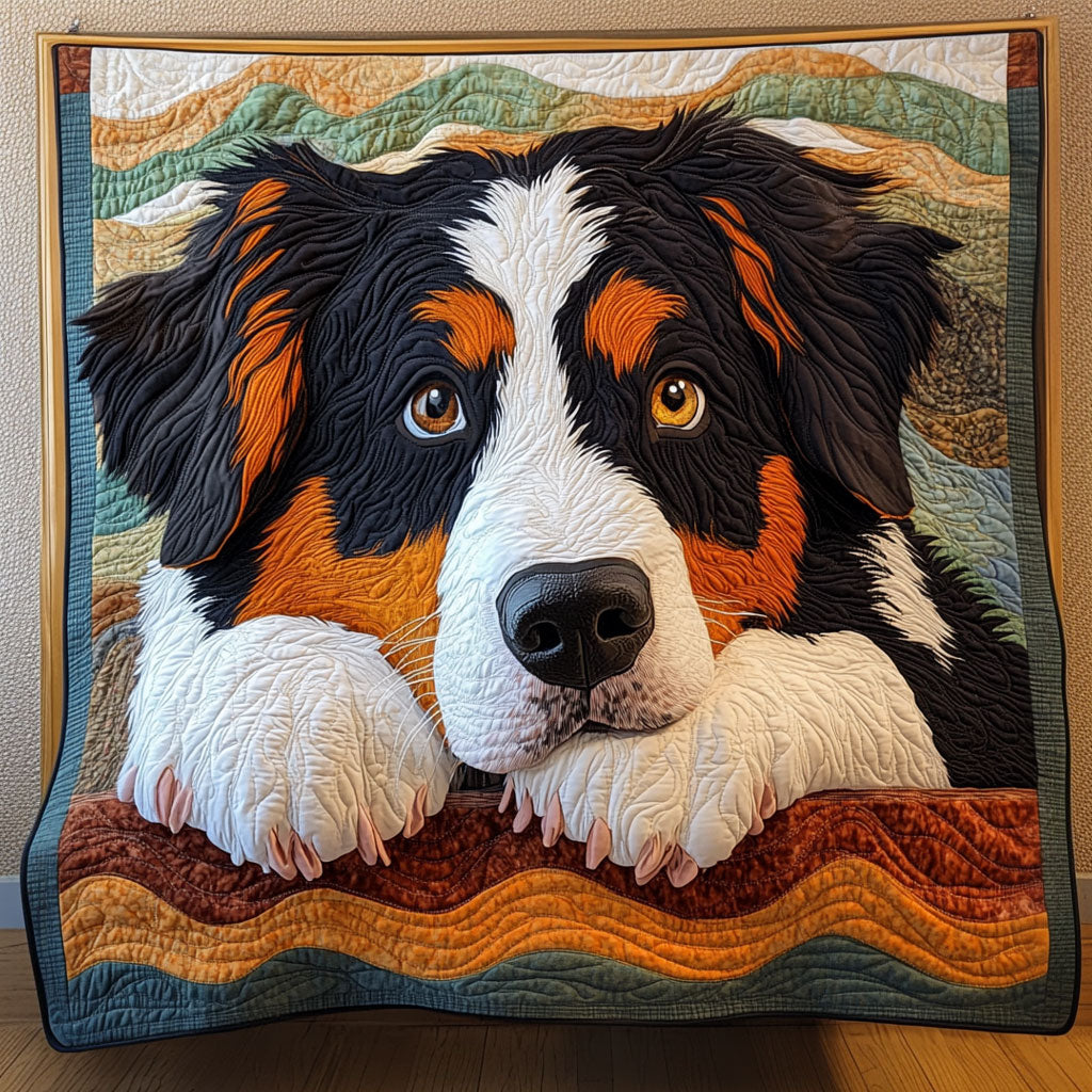 Bernese Mountain Dog Quilt Blanket Amber Throw Blanket Ideal Holiday Dog Lover Presents