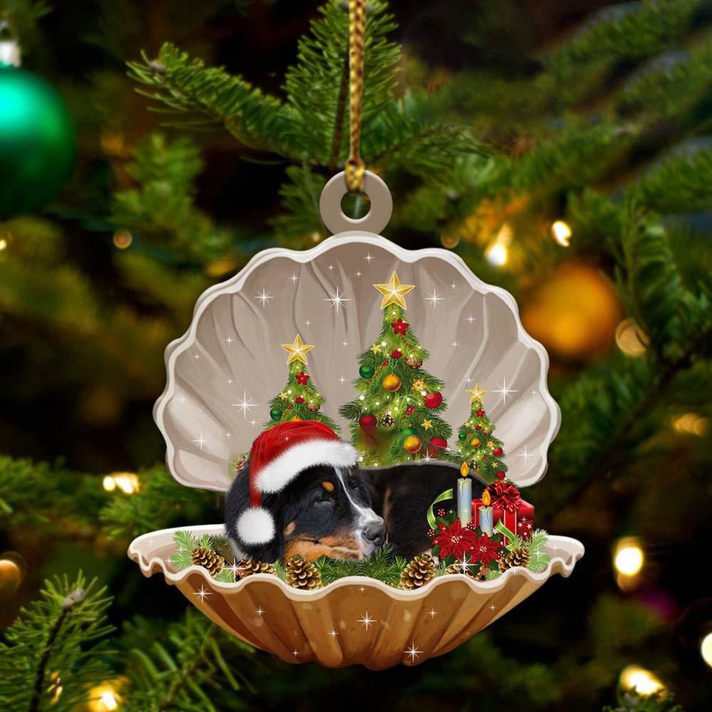 Bernese Mountain Dog3 Sleeping in Pearl Dog Christmas Ornament Flat Acrylic