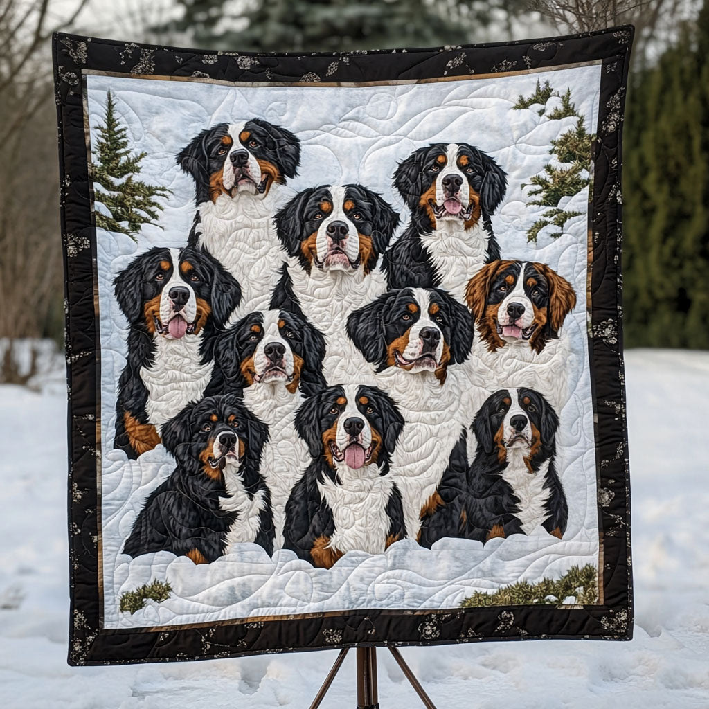 Bernese Mountain Journey Quilted Blanket Gifts For Dog Lovers