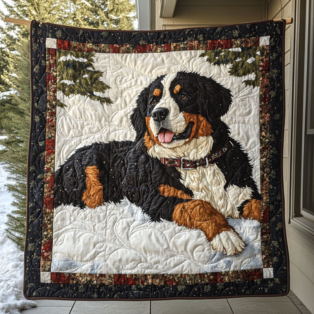 Bernese Mountain Path Quilted Blanket Gifts For Dog Lovers