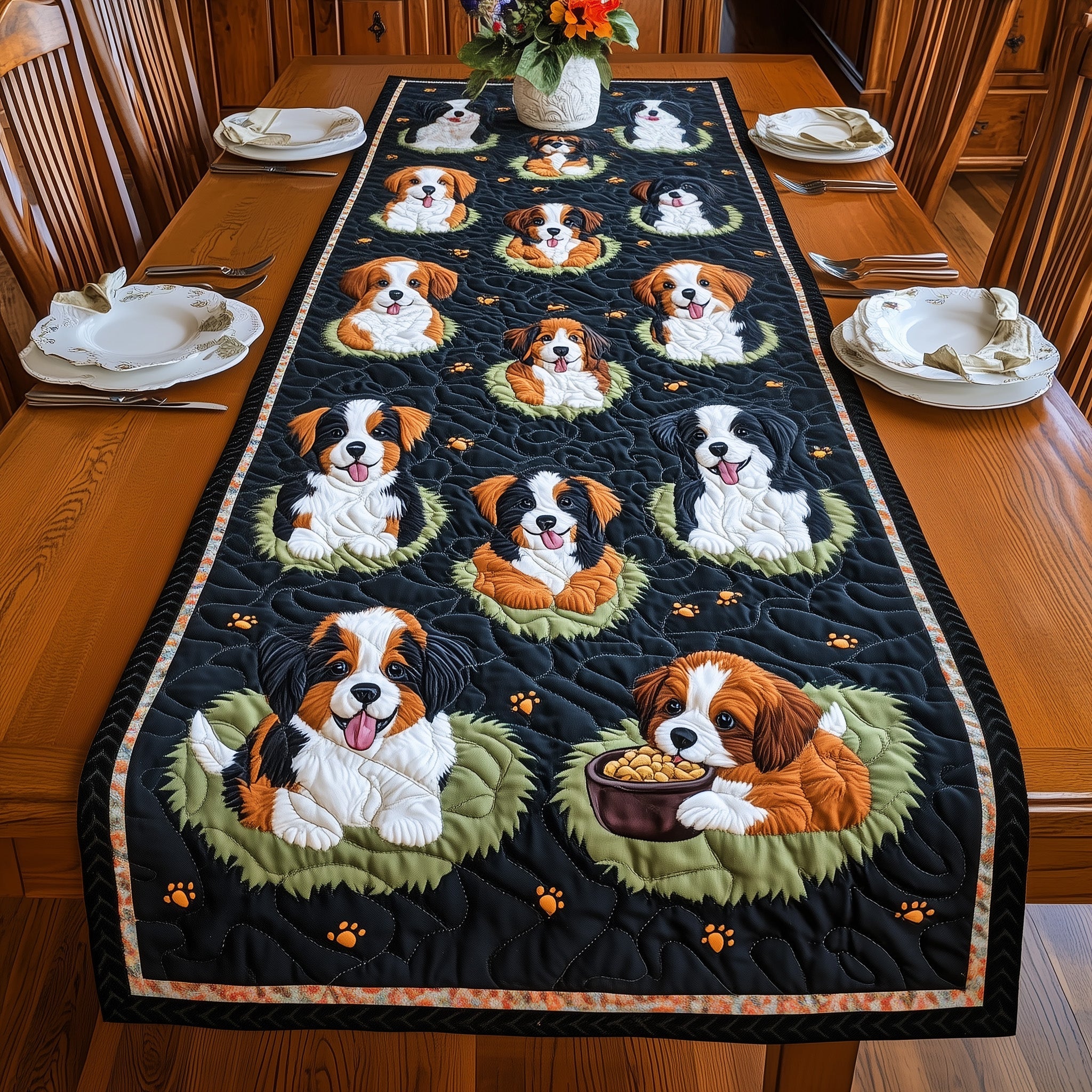Bernese Quilted Table Runner Christmas Table Runner