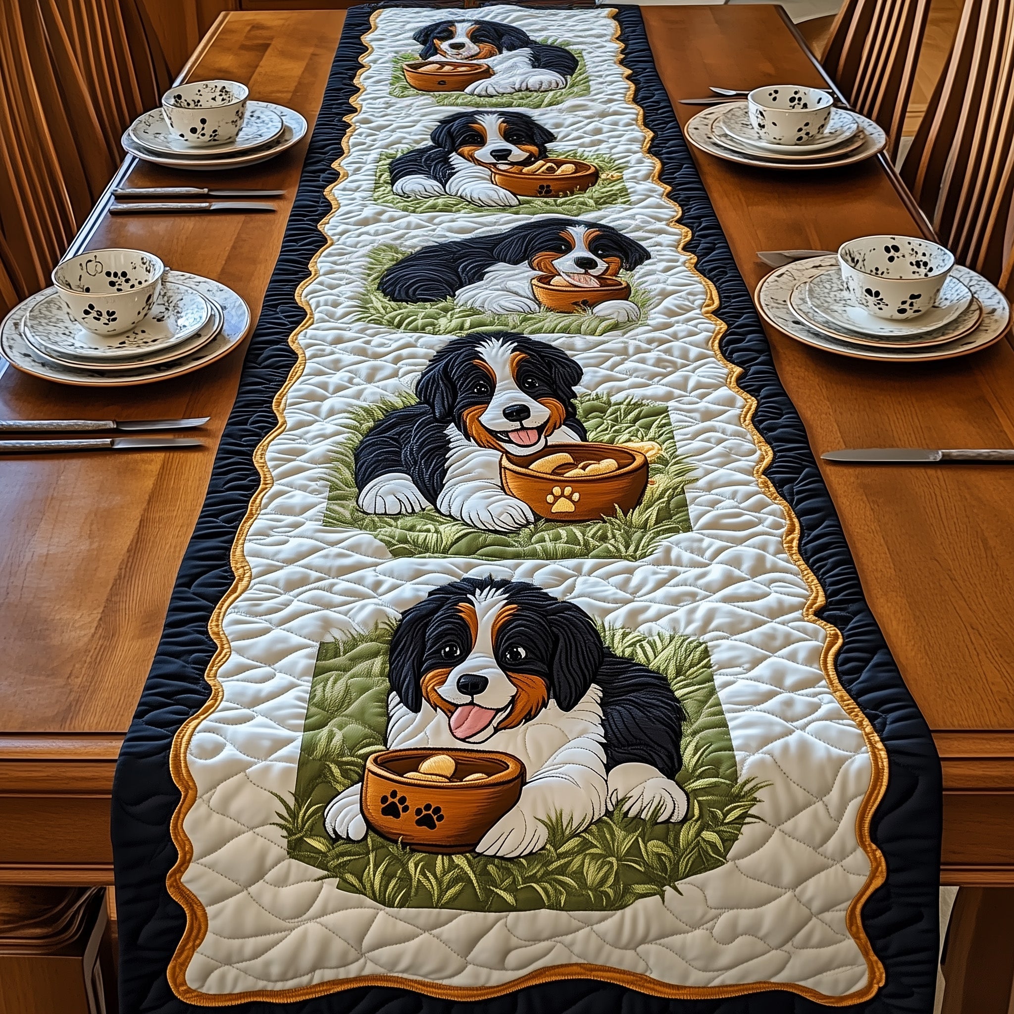 Bernese Quilted Table Runner Christmas Table Runner Decoration