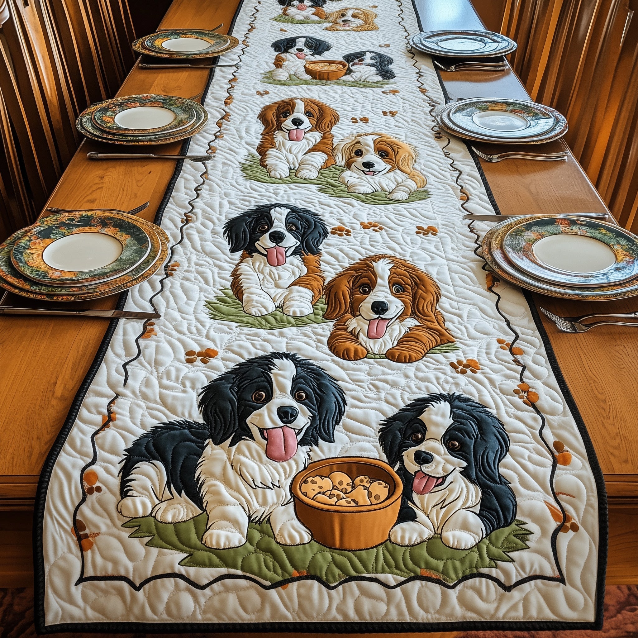 Bernese Quilted Table Runner Christmas Table Runner Gift Idea