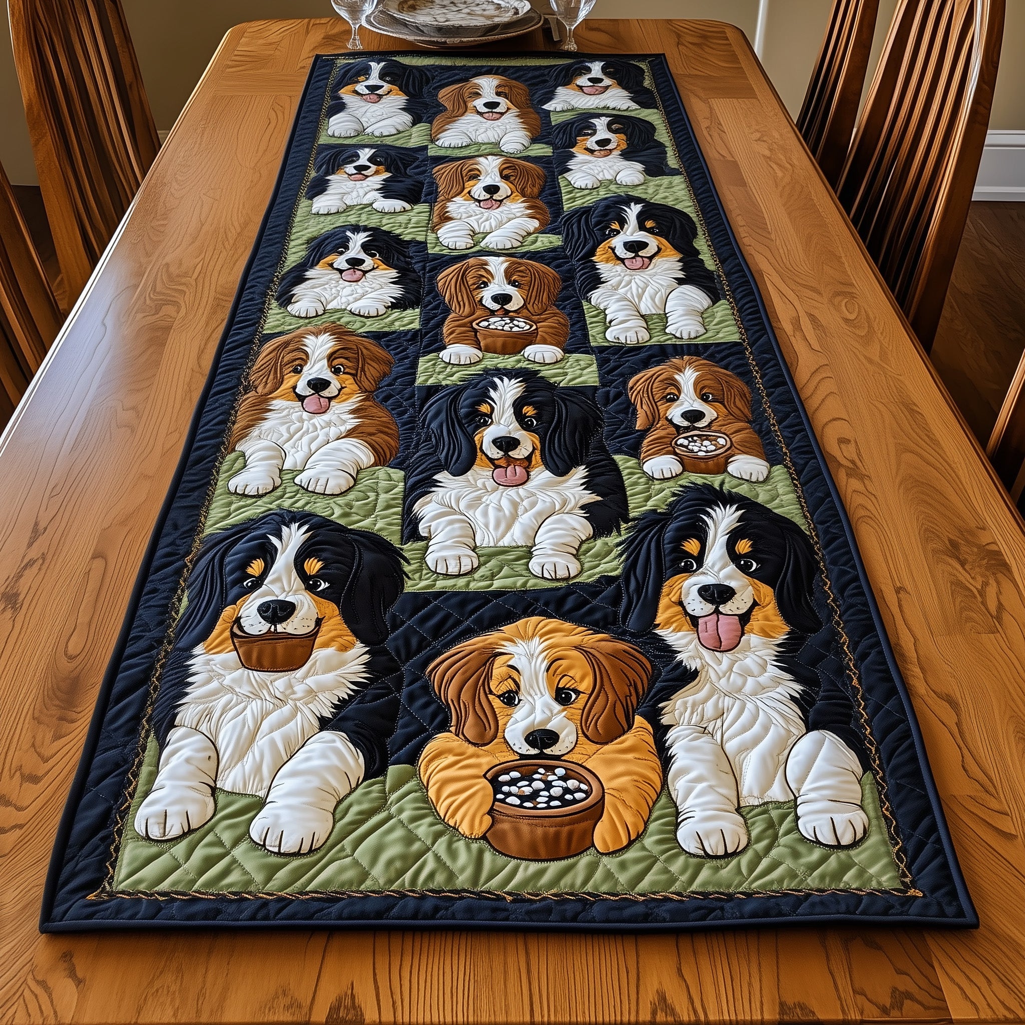 Bernese Quilted Table Runner Table Runner Gift for Holiday Season