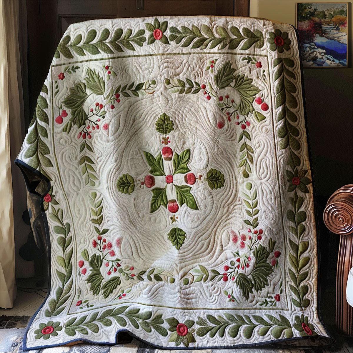 Berry Blossom Quilt Blanket Luxury Throw Blankets Stepdad Gifts For Father's Day
