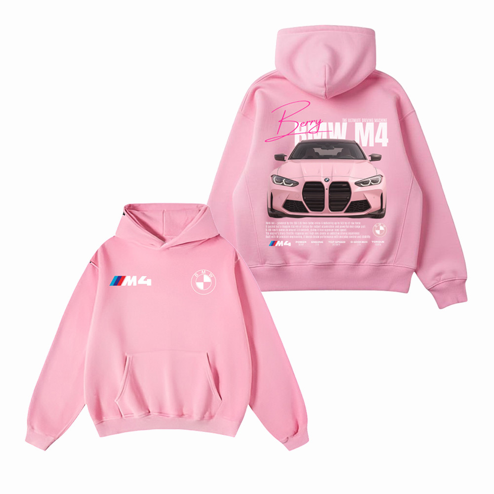 Berry BMW M4 Hoodie Aesthetic Racing Graphic Hoodie Car Enthusiast Gift