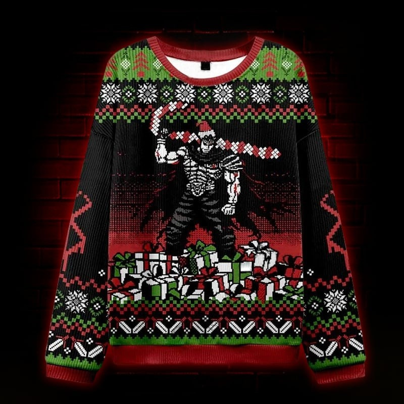 Berserk Ugly Christmas Sweater Anime Character Apparel Xmas Presents For Anime Lovers