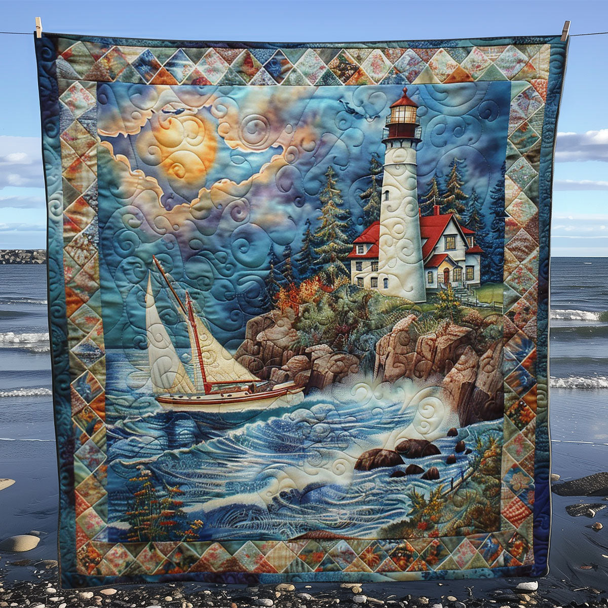 Beside Ocean Quilt Blanket Couch Blanket Best Special Birthday Gifts For Grandma