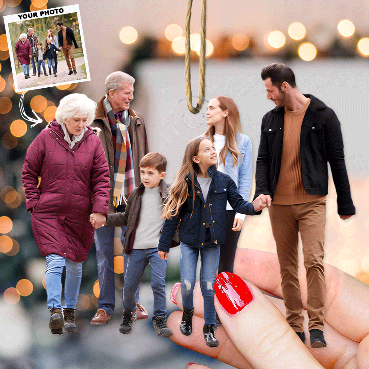 Best Christmas Ever Personalized Photo Mica Ornament Christmas Gift For Family Members