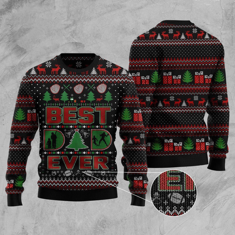 Best Dad Ever Ugly Christmas Sweater Funny Ugly Christmas Sweater Best Secret Santa Gifts