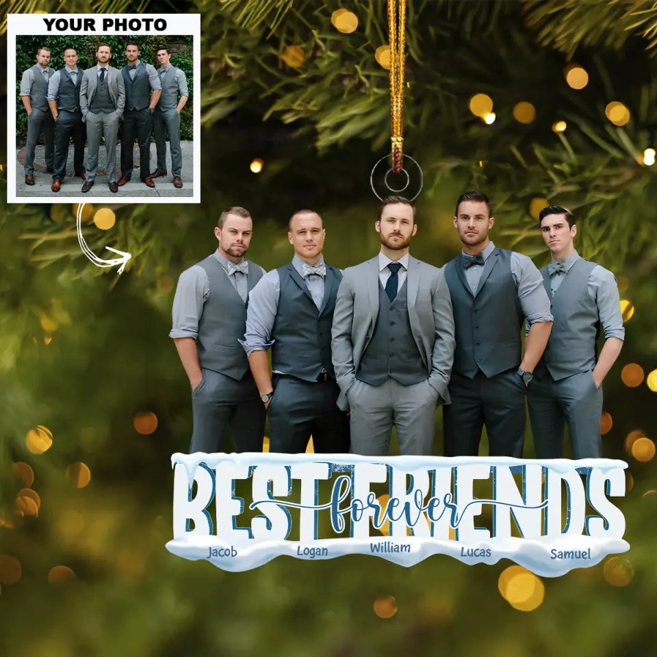 Best Friend Forever Personalized Custom Photo Mica Ornament Christmas Gift For Friends
