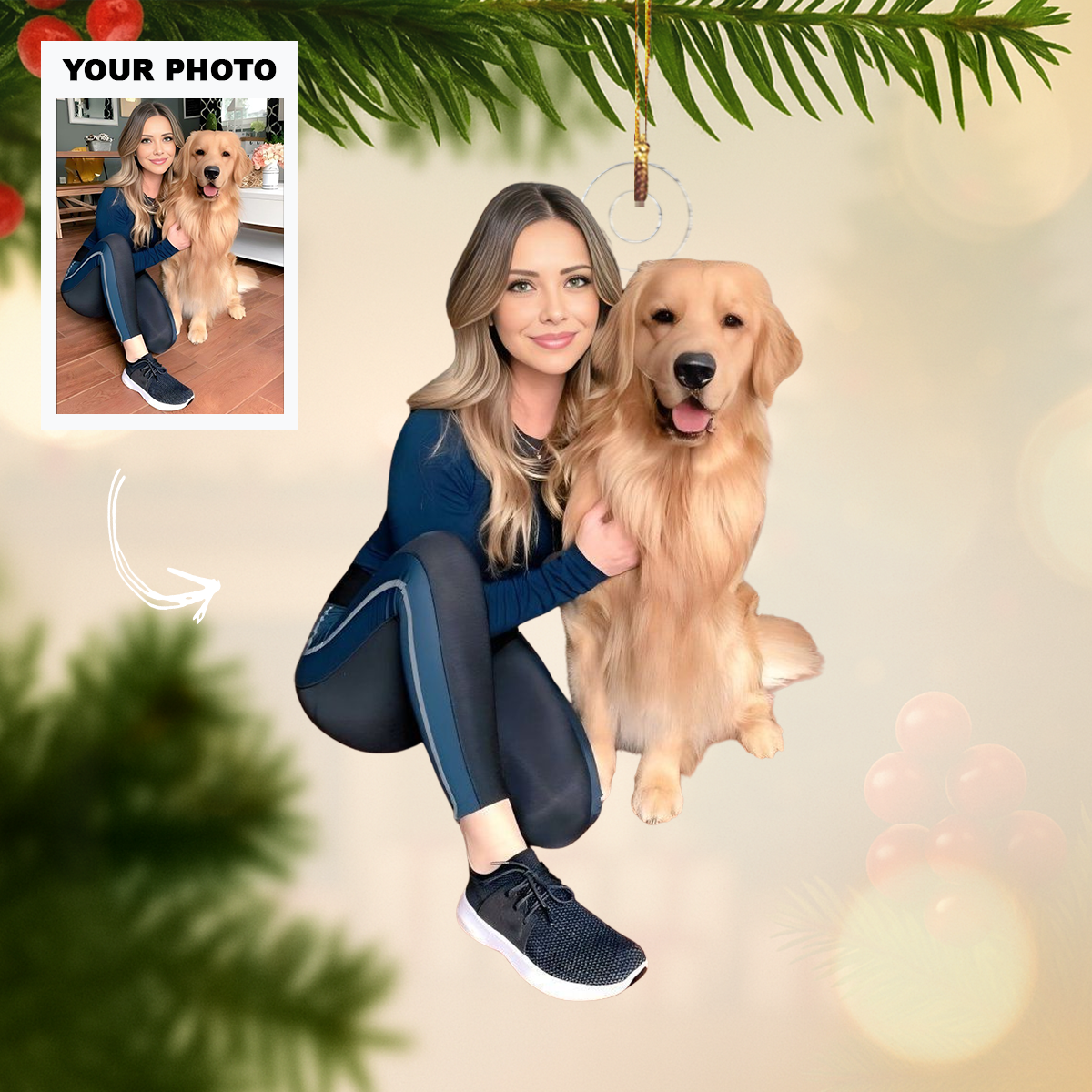 Best Friend With Paws Personalized Photo Mica Ornament Customized Your Photo Ornament