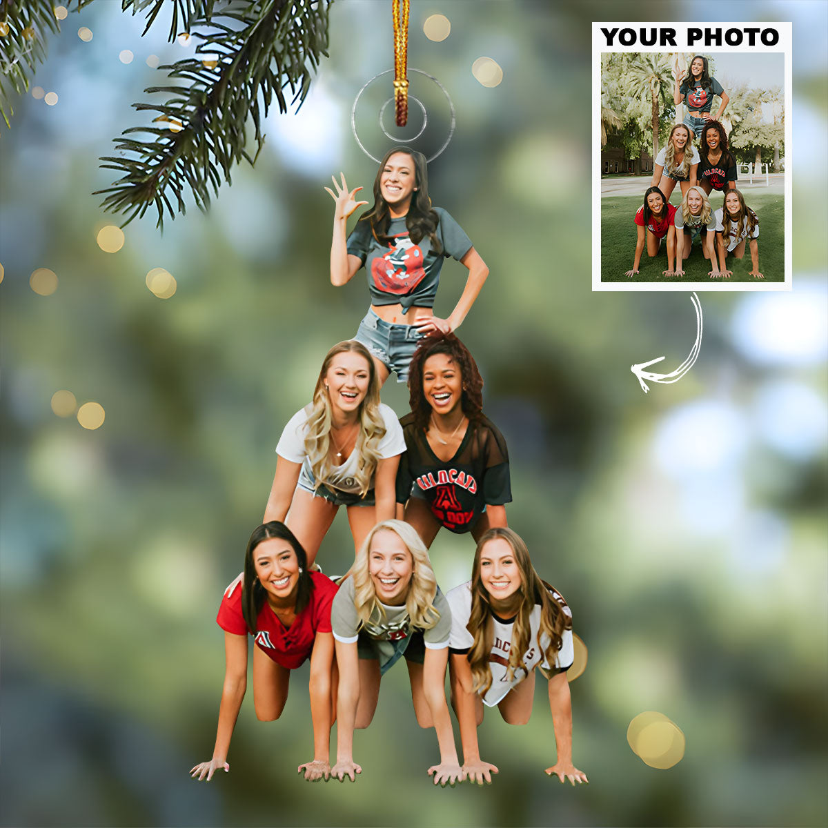Best Friends Pose Personalized Photo Mica Ornament Customized Your Photo Ornament Ch