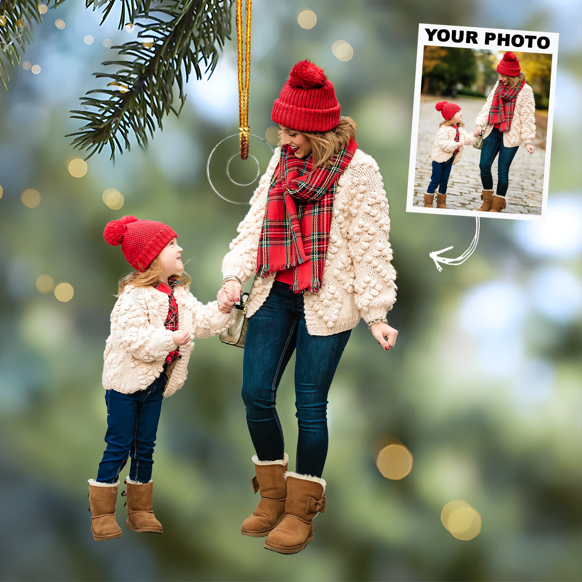 Best Mom Ever Personalized Custom Photo Mica Ornament Christmas Gift For Mom Grandma