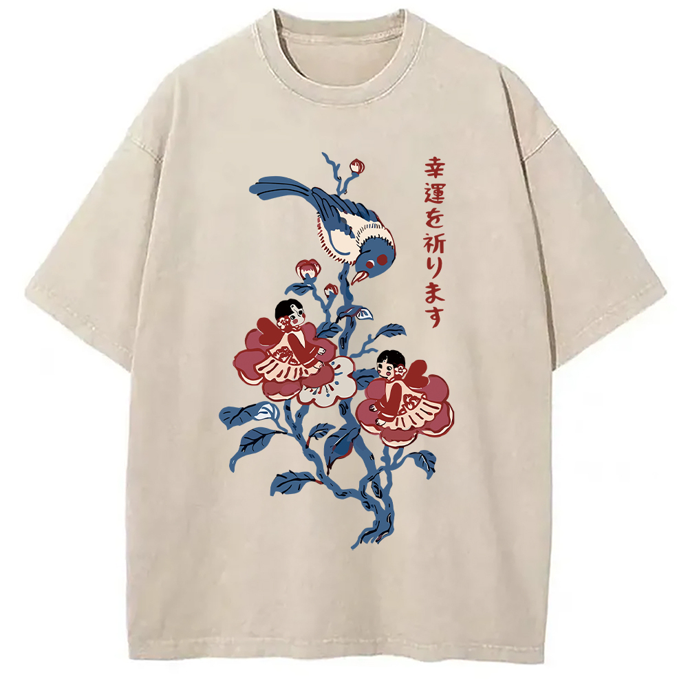 Best Of Luck Washed T-Shirt Retro Humor Graphic Top Gifts For Sister