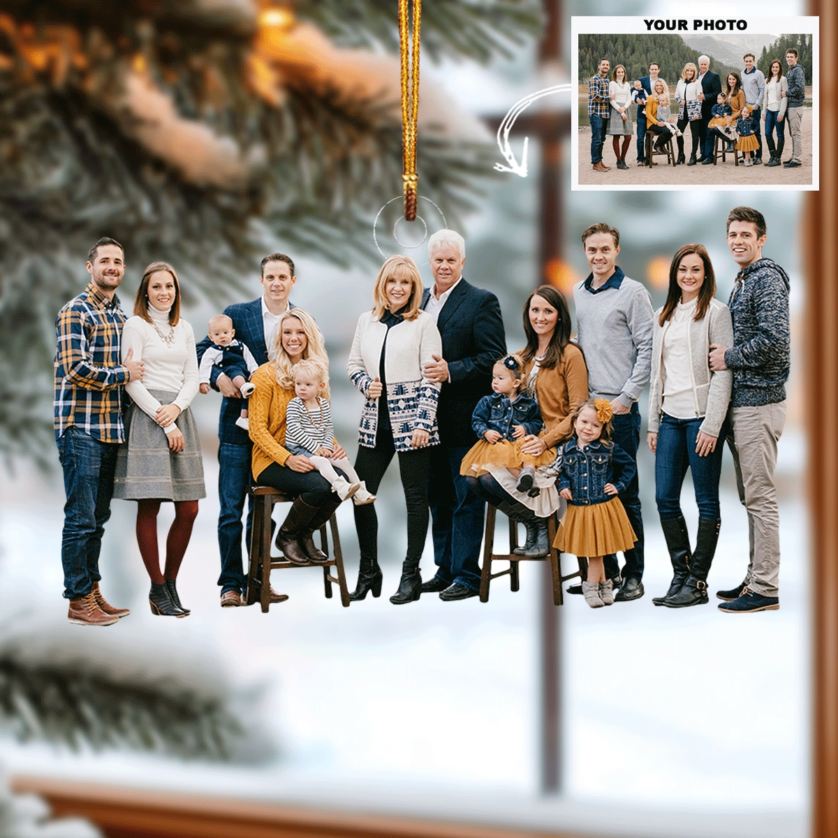 Best Time Of The Year Personalized Photo Mica Ornament Christmas Gift For Family members