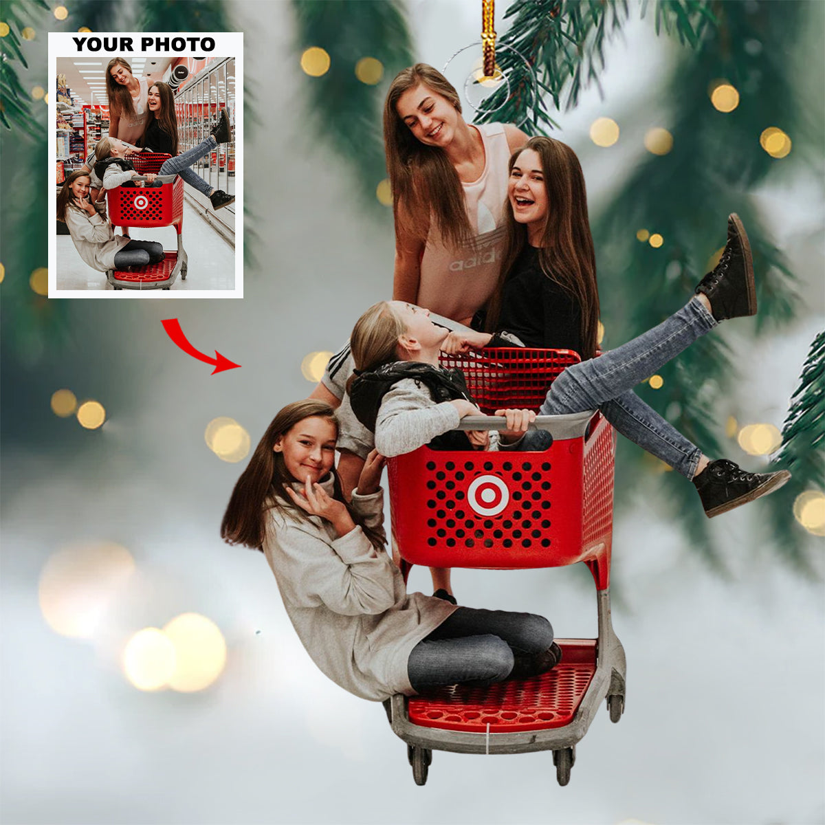 Bestie Blessings Personalized Photo Mica Ornament Christmas Gift For Besties Friends