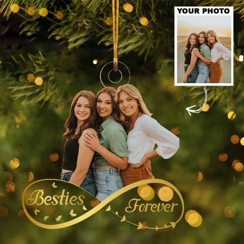 Besties Forever Personalized Custom Photo Mica Ornament Christmas Gift For Friends Bes 2