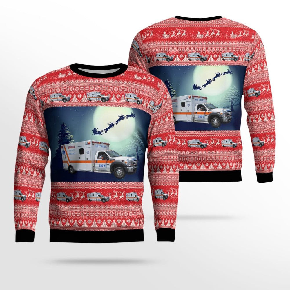 Bethel Community Ambulance Bethel Pennsylvania Christmas AOP Ugly Sweater Xmas Unisex Sweater Christmas Gifts for Men Women