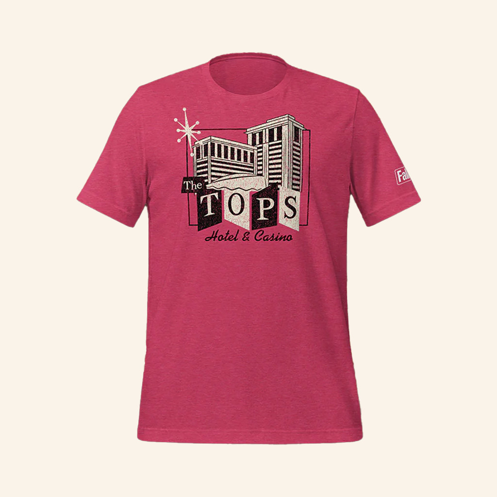 Bethesda Gear Merch Fallout New Vegas The Tops Casino T-Shirt Gifts For Girlfriend