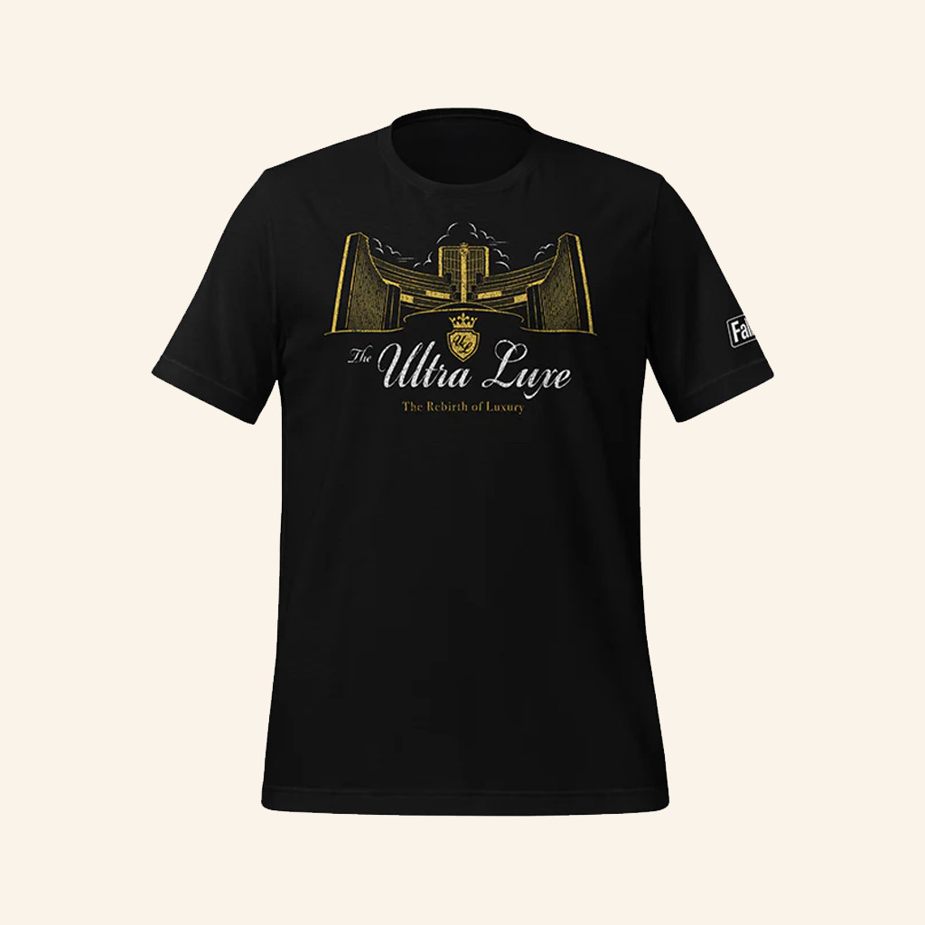 Bethesda Gear Merch Fallout New Vegas Ultra Luxe Casino T-Shirt Gifts For Her