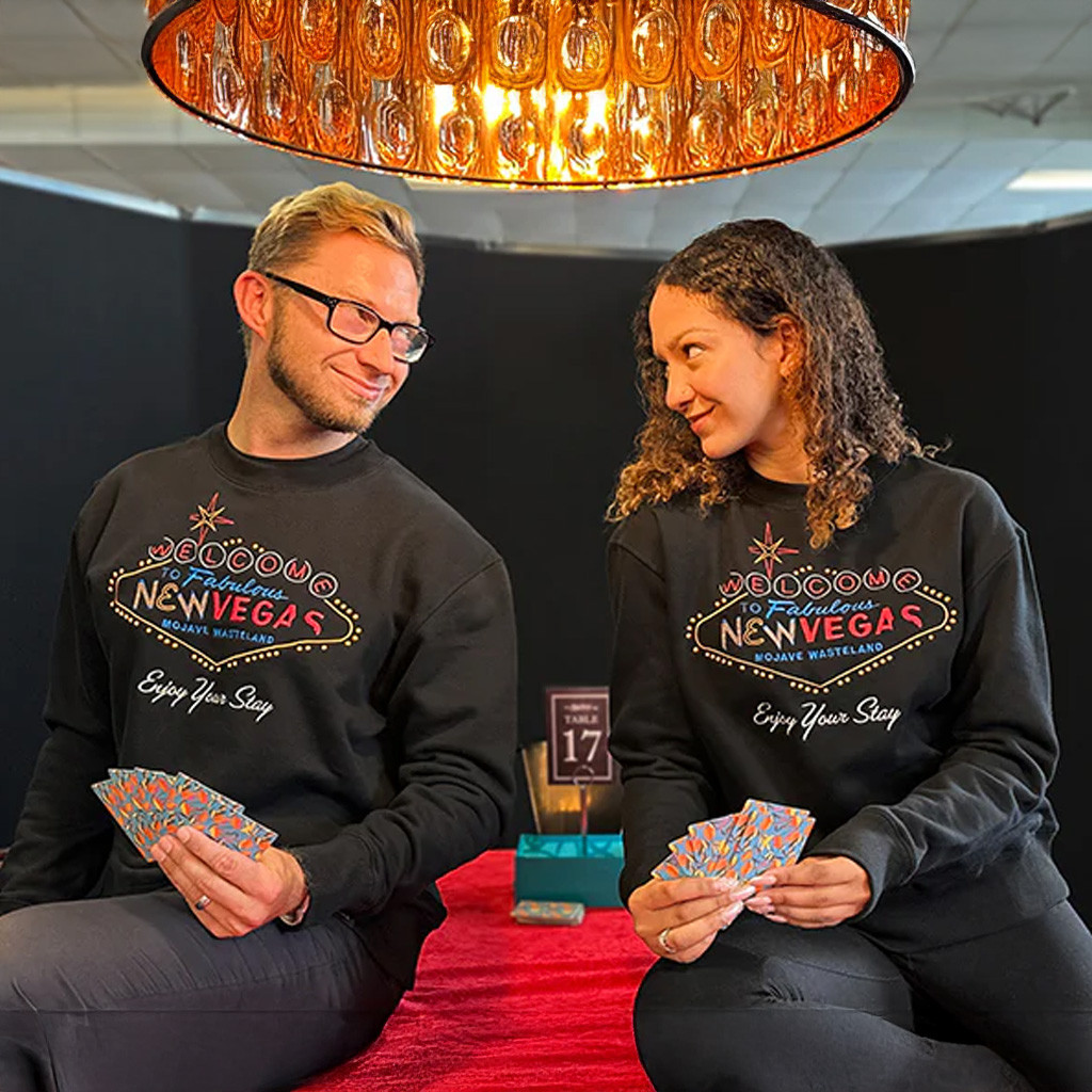 Bethesda Merch Fallout Fabulous New Vegas Crewneck Sweatshirt Xmas Gifts For Her Bethesda Merch Fallout Fabulous New Vegas Crewneck Sweatshirt Xmas Gifts For Her