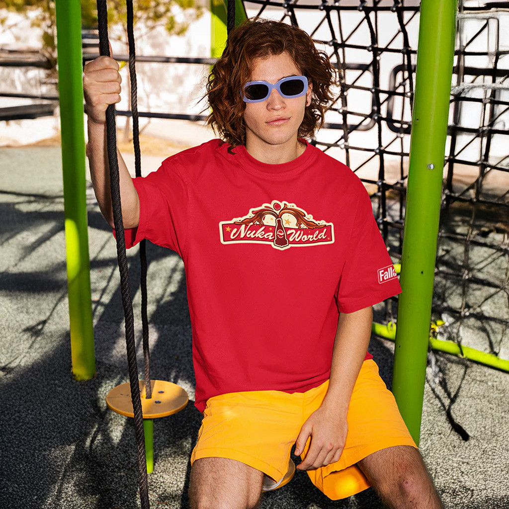 Bethesda Merch Fallout Nuka World Logo Graphic T-Shirt Christmas Ideas For Boyfriend Bethesda Merch Fallout Nuka World Logo Graphic T-Shirt Christmas Ideas For Boyfriend