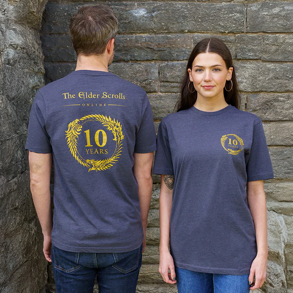 Bethesda Merch The Elder Scrolls Online 10th Anniversary T-Shirt Best Friends Gifts Bethesda Merch The Elder Scrolls Online 10th Anniversary T-Shirt Best Friends Gifts
