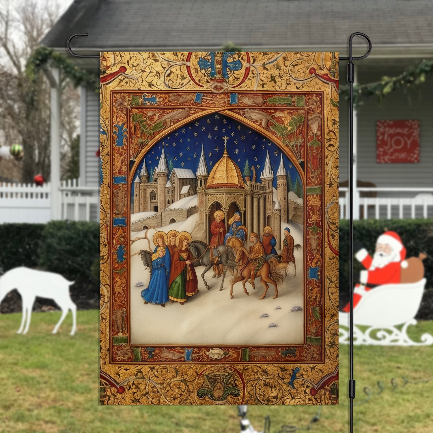 Bethlehem Journey Xmas Garden Flag Nativity Scene Christians Christmas Gift