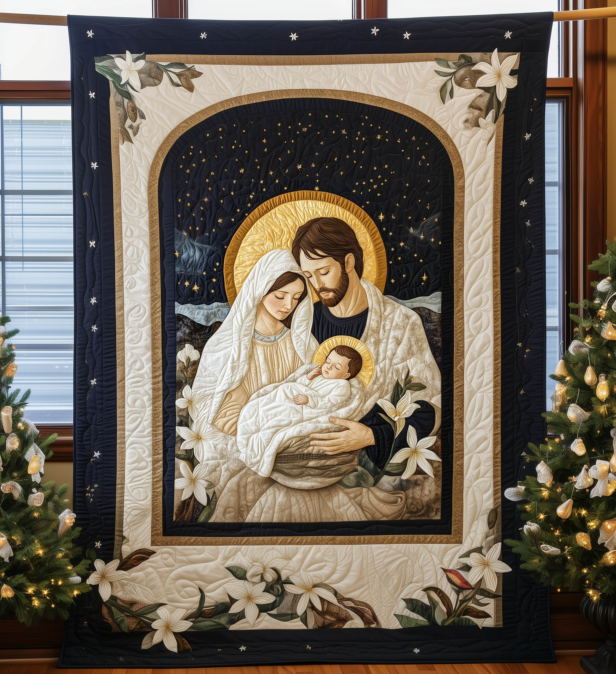Bethlehem Night Quilted Blanket Christian Christmas Gifts