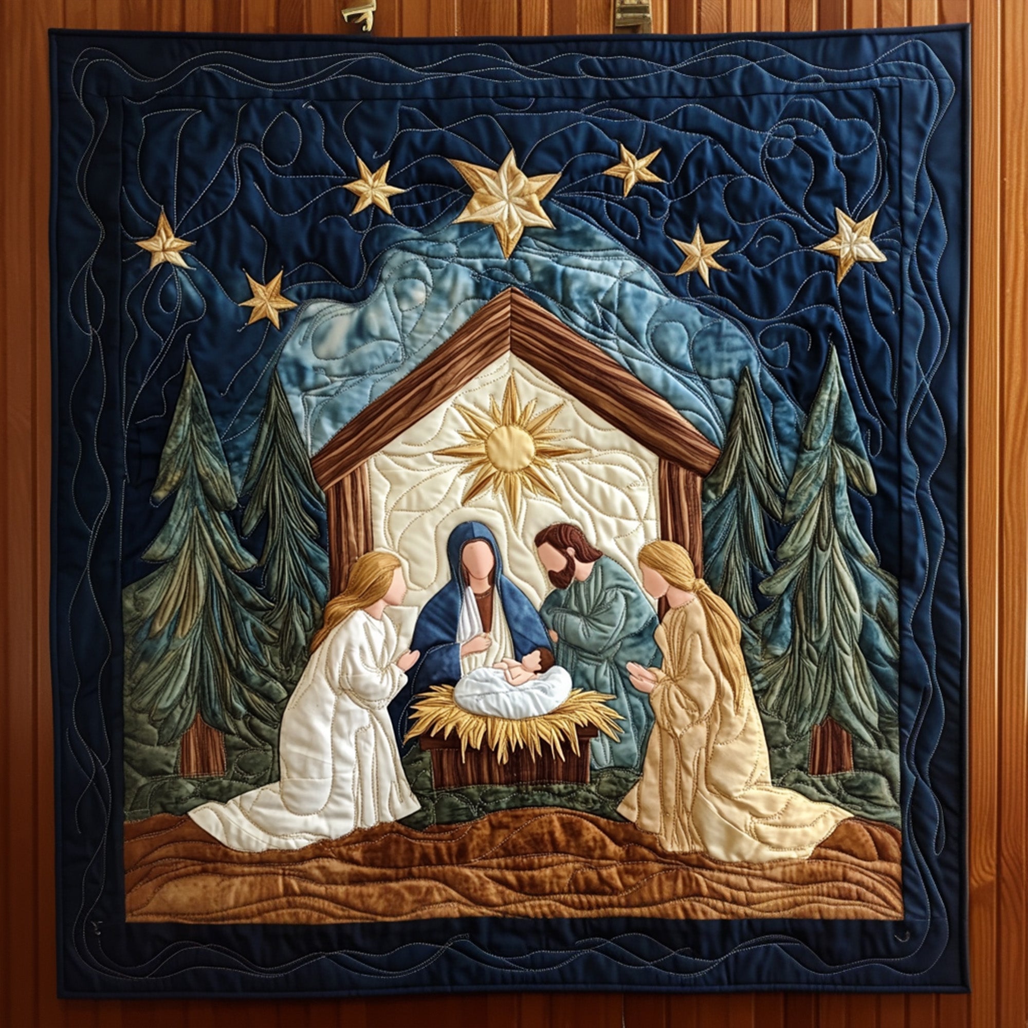 Bethlehem Night Quilted Blanket Unique Religious Gifts