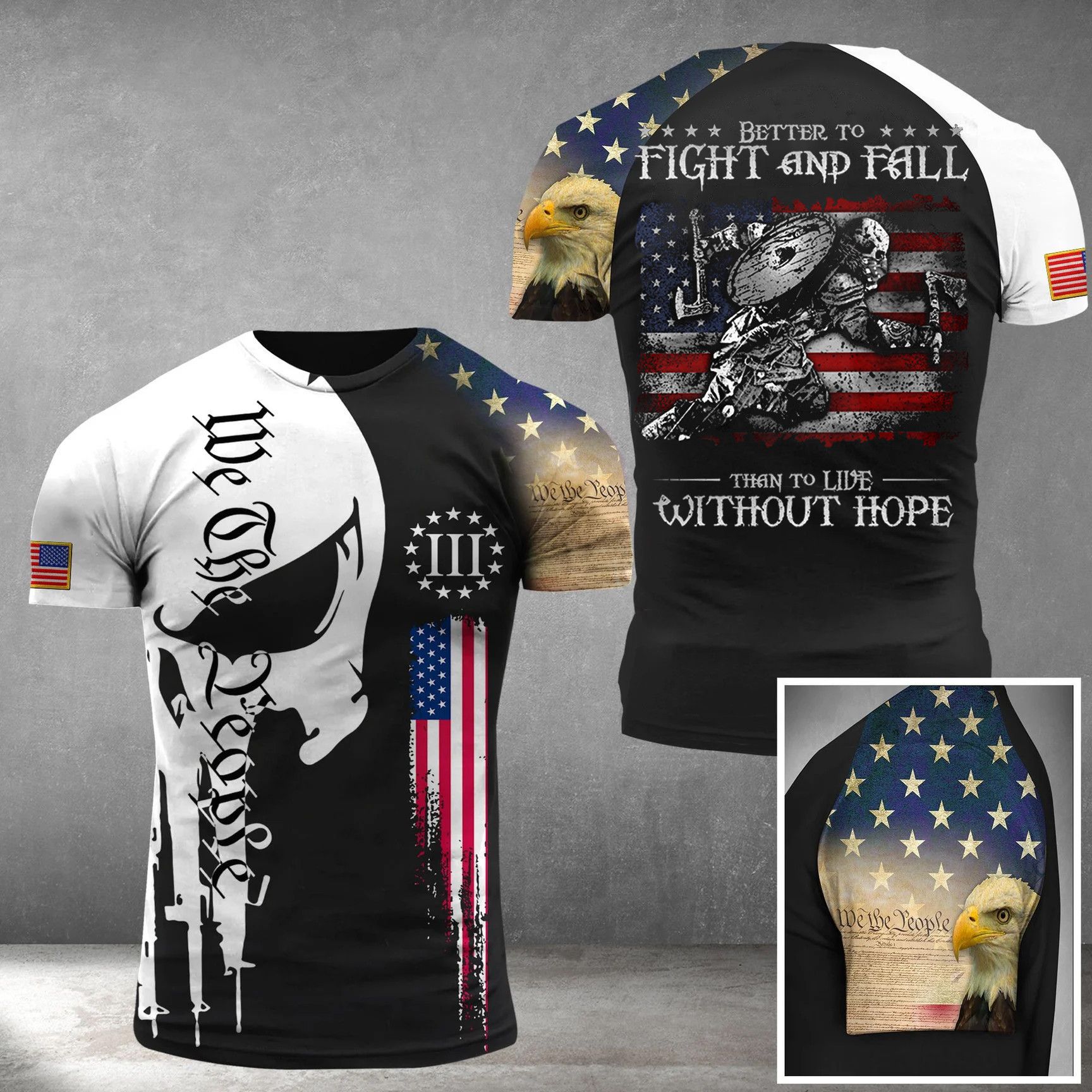 Better To Fight And Fall Than To Live Without Hope T-Shirt Proud Veteran Shirt Gifts For Dad
