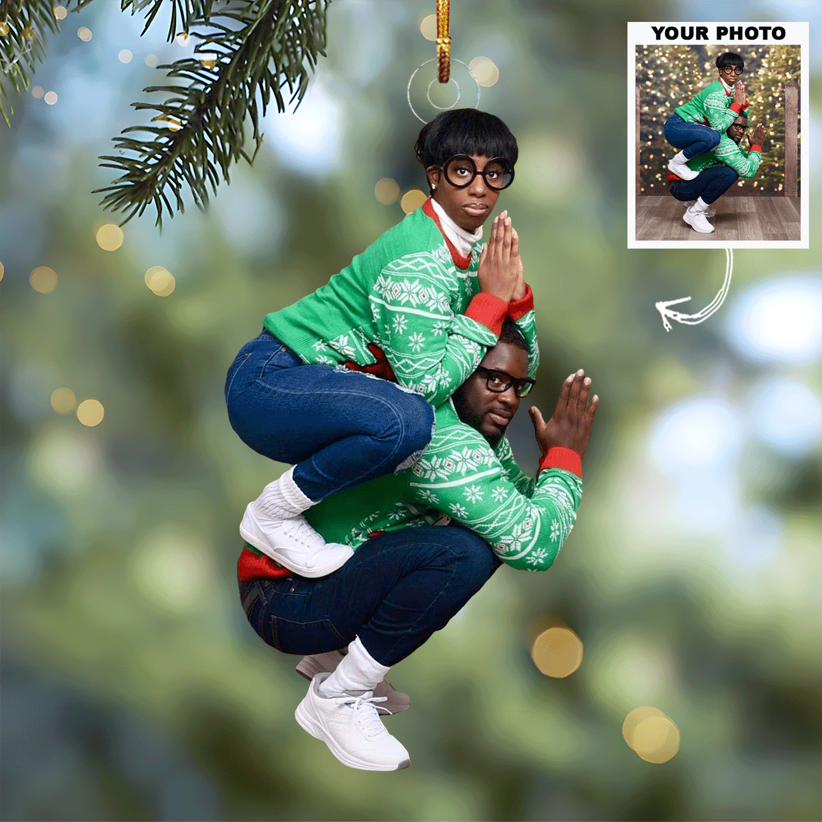 Better Together Personalized Photo Mica Ornament Christmas Gift For Couple
