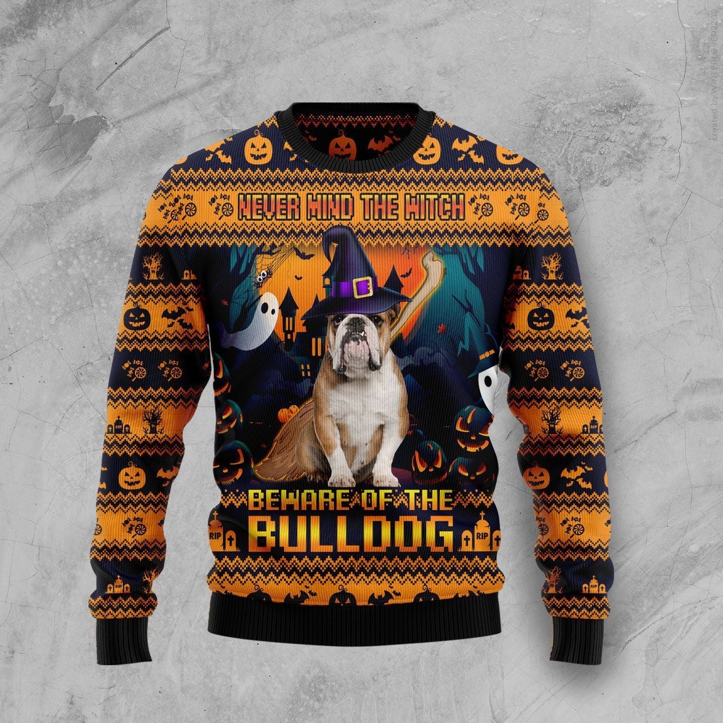 Beware Of The Bulldog Ugly Christmas Sweater Cozy Jumper Men Xmas Gift For Dog Lovers